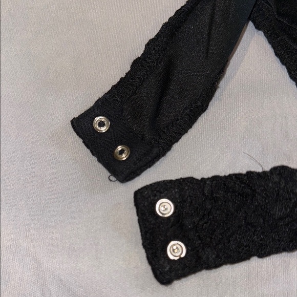 Streetwear Society Bodysuit Black Lace Fitted Sexy Feminine Long Sleeve Women's - Picture 15 of 16